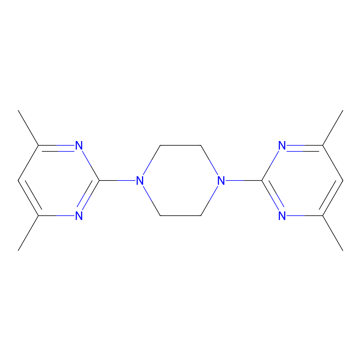 2-[4-(4,6-Dimethylpyrimidin-2-yl)piperazin-1-yl]-4,6-dimethylpyrimidine molecular structure, CAS 22746-14-1