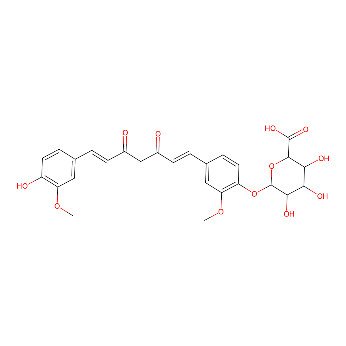 Curcumin glucuronide molecular structure, CAS 227466-72-0
