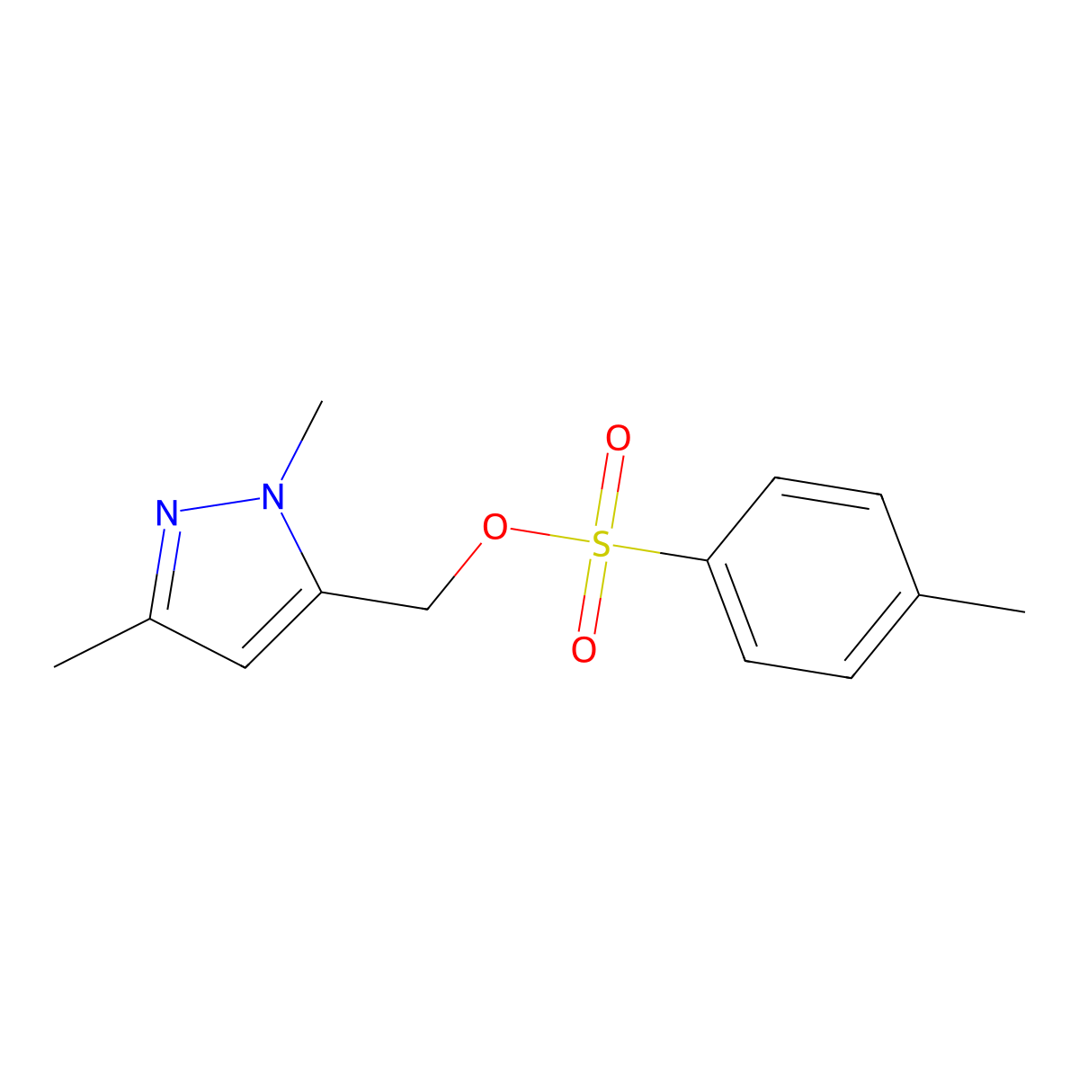 (1,3-dimethyl-1H-pyrazol-5-yl)methyl 4-methylbenzene-1-sulfonate molecular structure, CAS 2274663-30-6