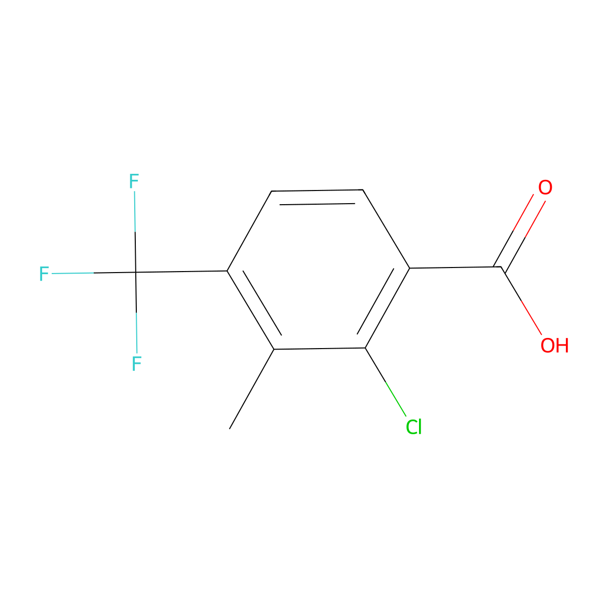 2-Chloro-3-methyl-4-(trifluoromethyl)benzoic acid molecular structure, CAS 2274684-10-3