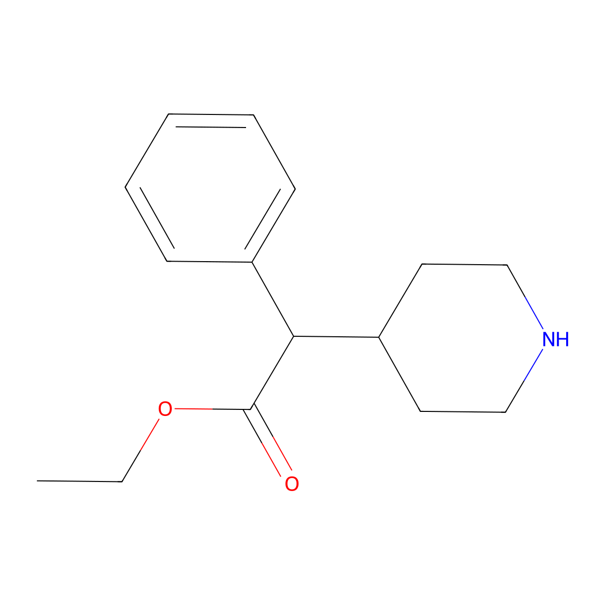 Ethyl 2-phenyl-2-(piperidin-4-yl)acetate molecular structure, CAS 227470-67-9