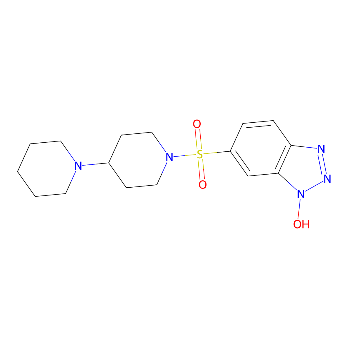 1'-[(1-Hydroxy-1H-benzotriazol-6-yl)sulphonyl]-1,4'-bipiperidine molecular structure, CAS 227471-63-8