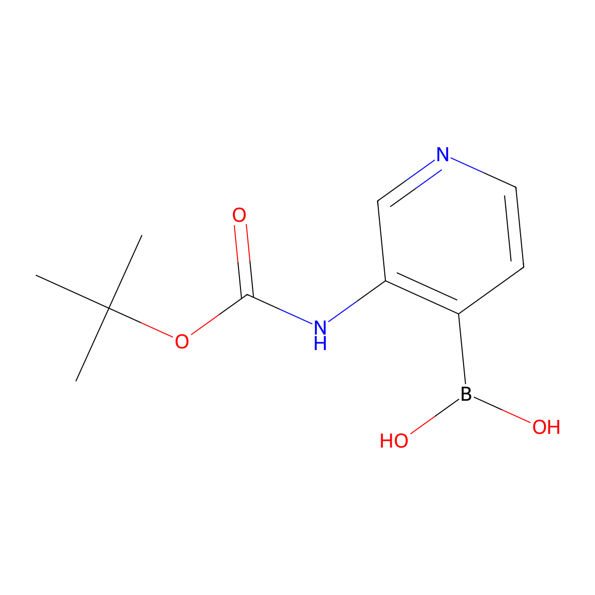 (3-((tert-Butoxycarbonyl)amino)pyridin-4-yl)boronic acid molecular structure, CAS 227473-82-7