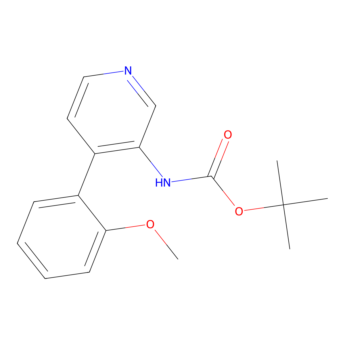 Carbamic acid, [4-(2-methoxyphenyl)-3-pyridinyl]-, 1,1-dimethylethyl ester molecular structure, CAS 227473-83-8