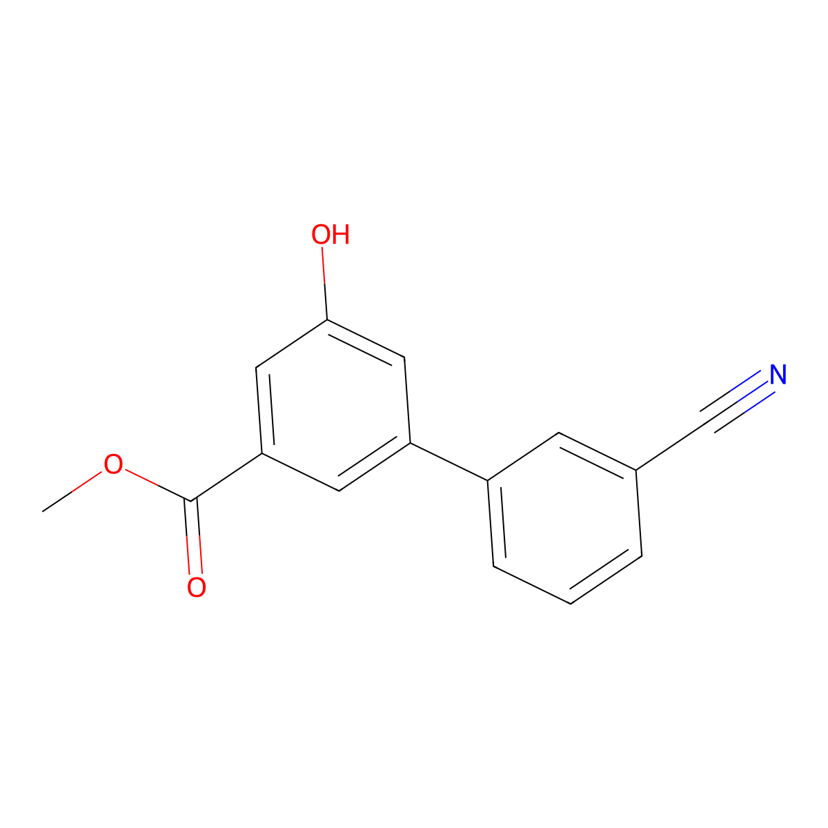 Methyl 3-(3-cyanophenyl)-5-hydroxybenzoate molecular structure, CAS 227474-05-7