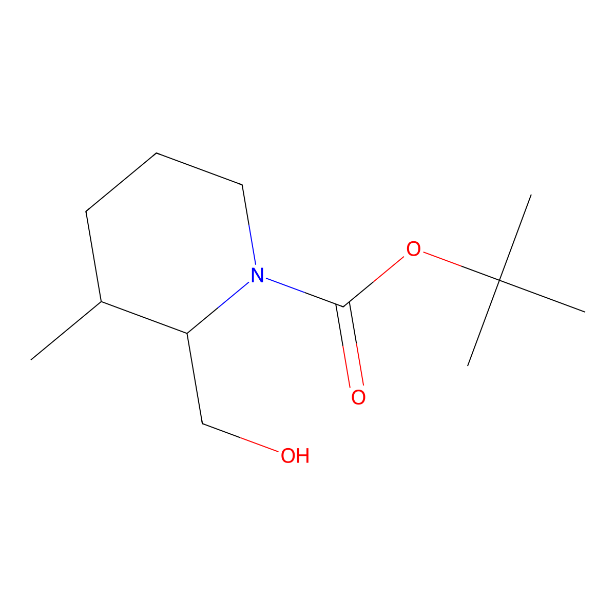 Tert-butyl 2-(hydroxymethyl)-3-methylpiperidine-1-carboxylate molecular structure, CAS 2274749-52-7