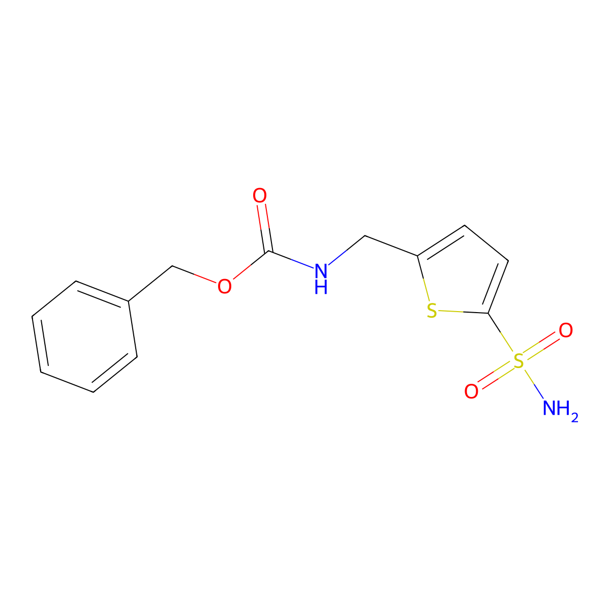 benzyl N-[(5-sulfamoylthiophen-2-yl)methyl]carbamate molecular structure, CAS 2274837-49-7