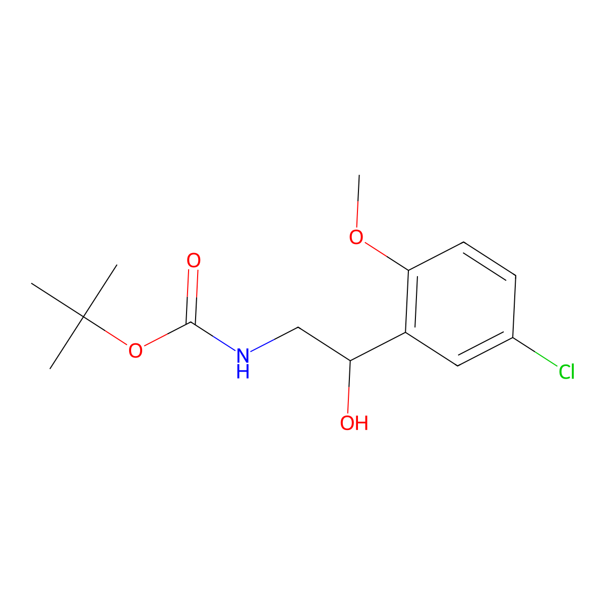 tert-butyl N-[2-(5-chloro-2-methoxyphenyl)-2-hydroxyethyl]carbamate molecular structure, CAS 2274885-43-5