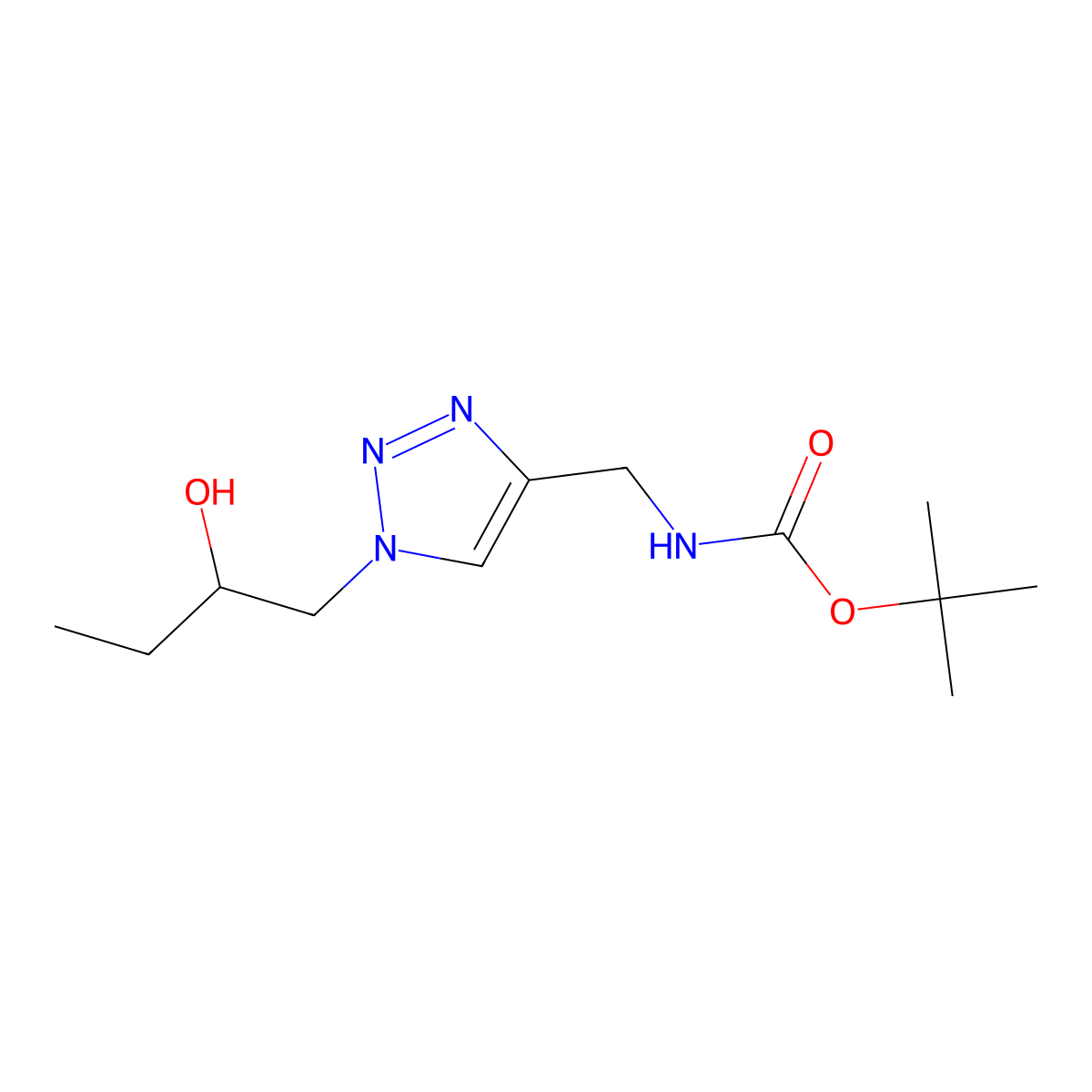 tert-butyl N-{[1-(2-hydroxybutyl)-1H-1,2,3-triazol-4-yl]methyl}carbamate molecular structure, CAS 2274895-35-9