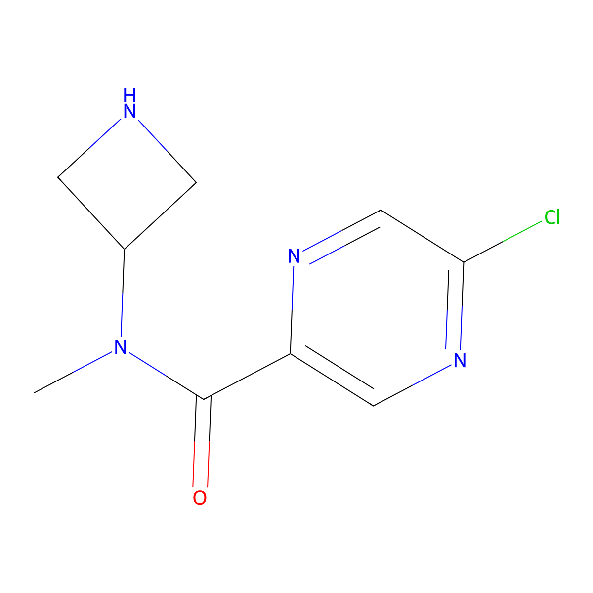 N-(azetidin-3-yl)-5-chloro-N-methylpyrazine-2-carboxamide molecular structure, CAS 2274945-38-7