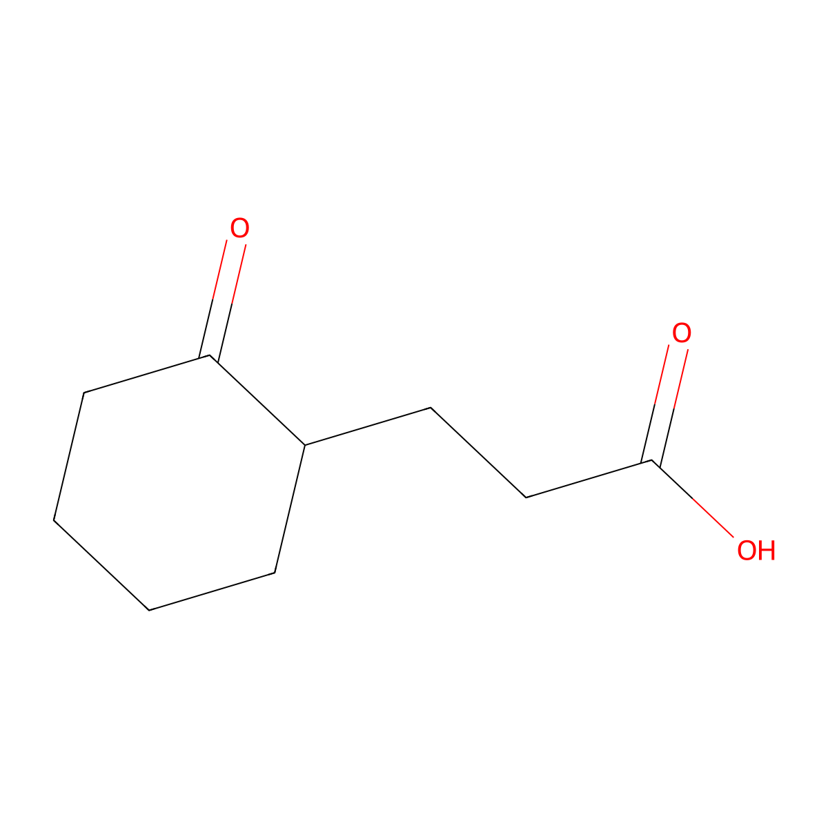 2-Oxocyclohexanepropanoic acid molecular structure, CAS 2275-26-5