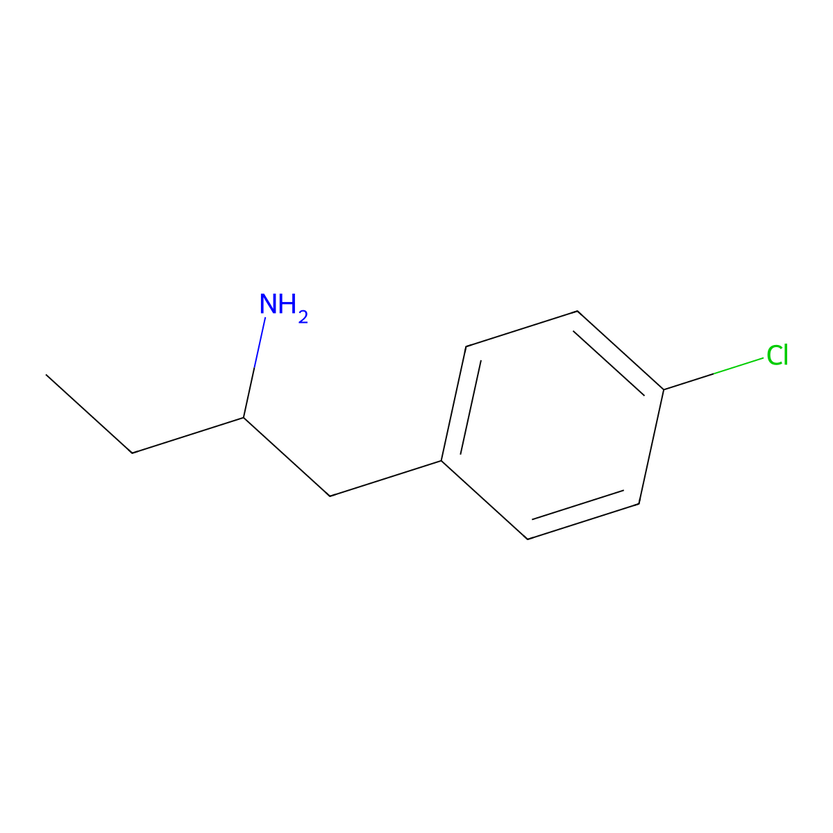 4-Chloro-alpha-ethylbenzeneethanamine molecular structure, CAS 2275-64-1