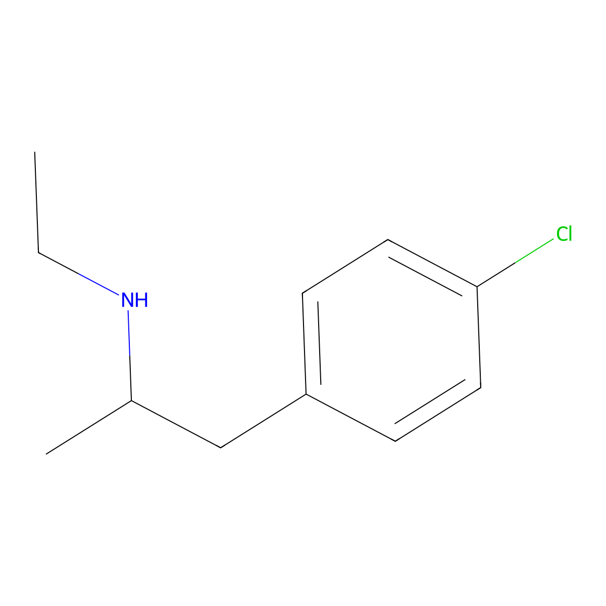 (1-(4-Chlorophenyl)propan-2-yl)(ethyl)amine molecular structure, CAS 2275-67-4