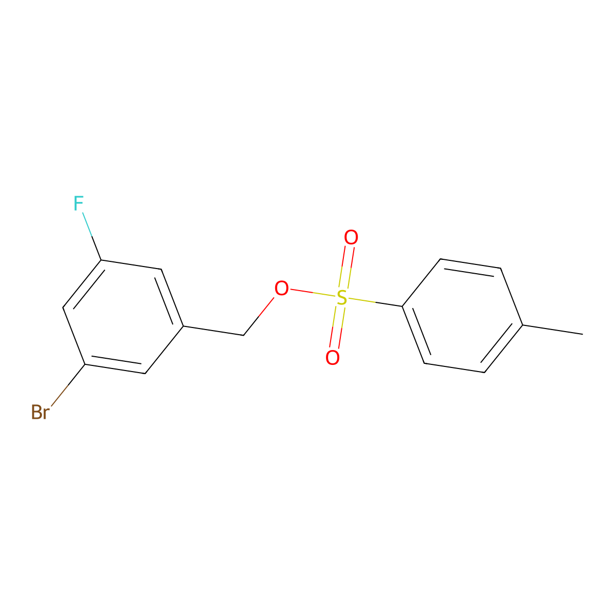(3-Bromo-5-fluorophenyl)methyl 4-methylbenzene-1-sulfonate molecular structure, CAS 2275010-47-2