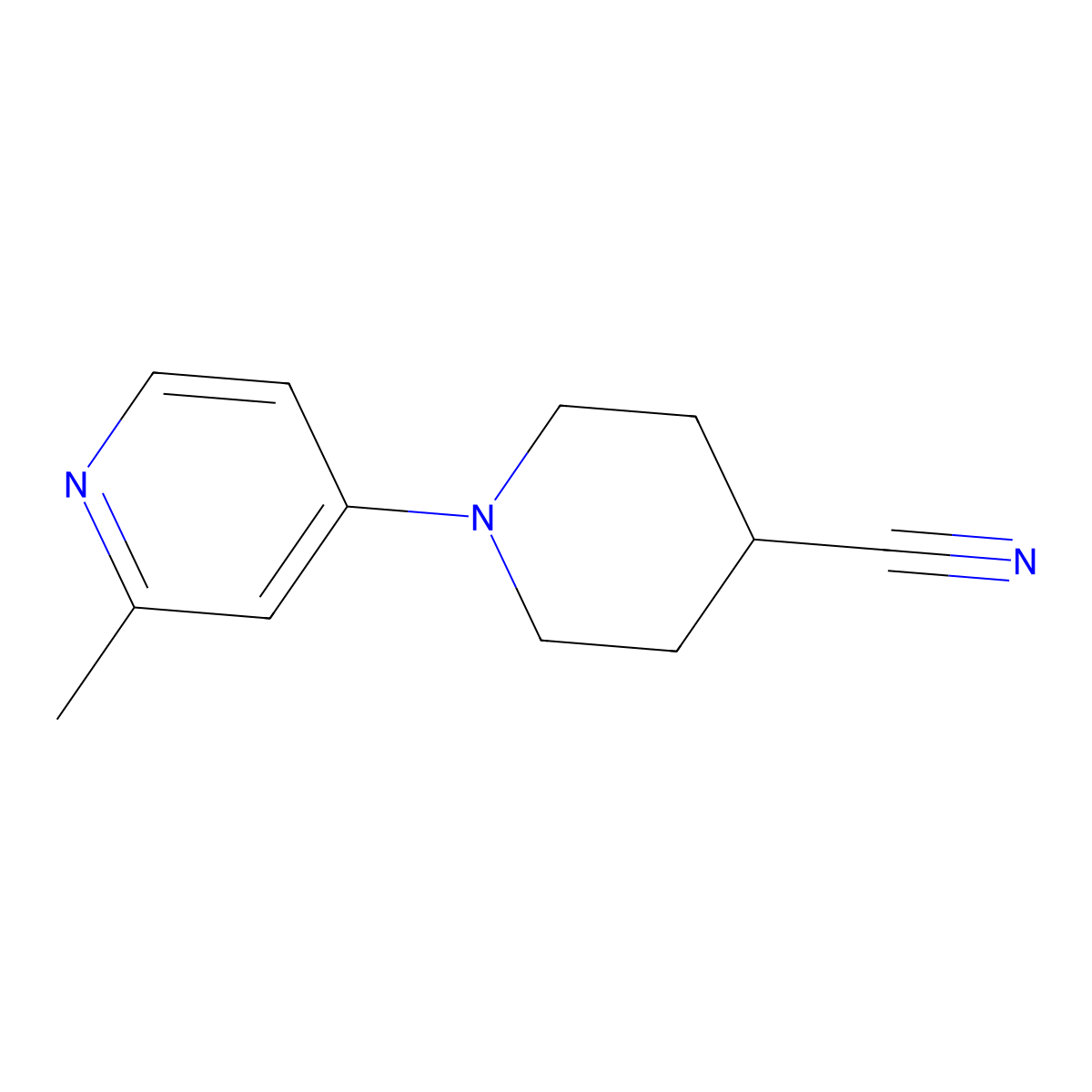 1-(2-Methylpyridin-4-yl)piperidine-4-carbonitrile molecular structure, CAS 2275019-00-4