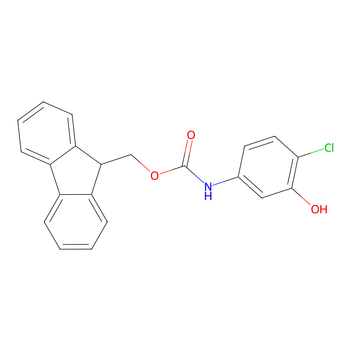 (9H-fluoren-9-yl)methyl N-(4-chloro-3-hydroxyphenyl)carbamate molecular structure, CAS 2275116-57-7