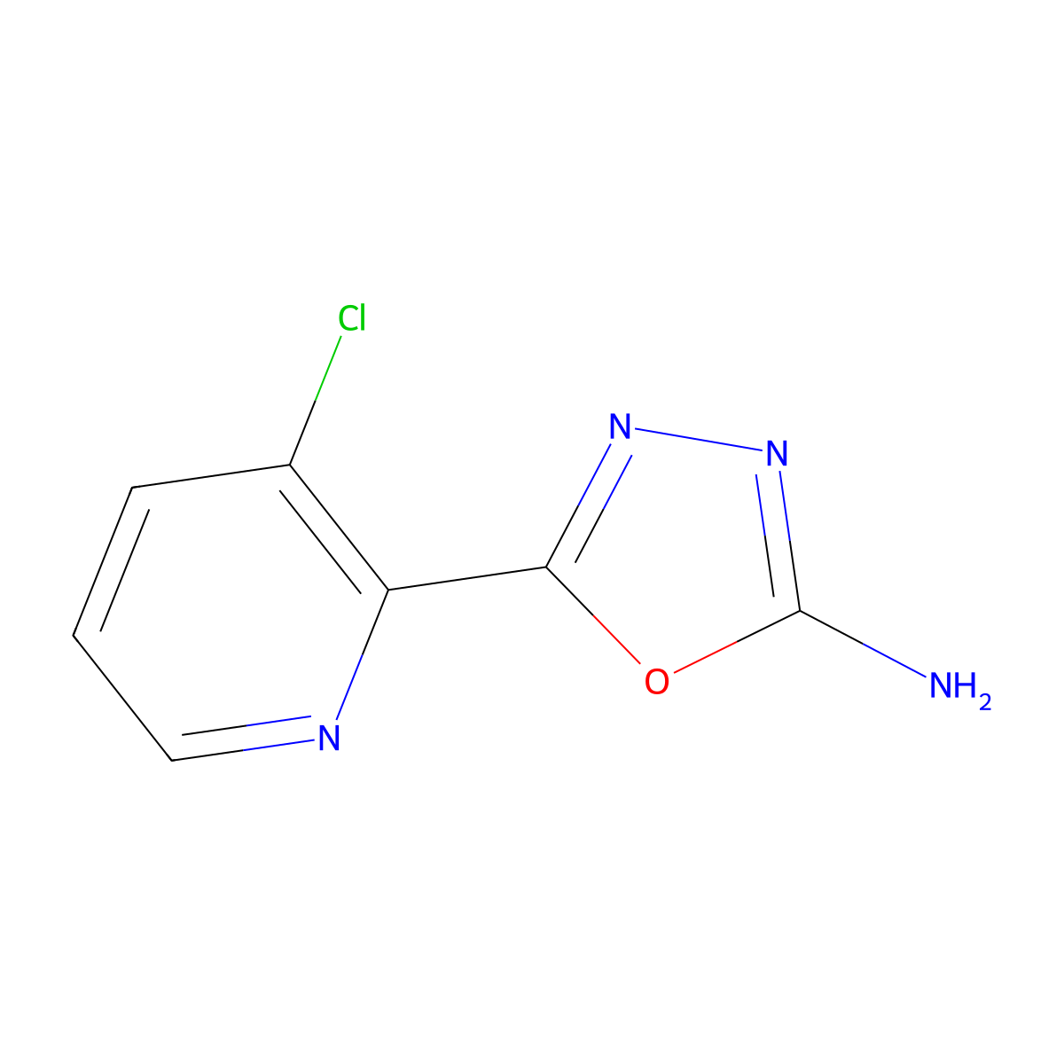 5-(3-Chloropyridin-2-yl)-1,3,4-oxadiazol-2-amine molecular structure, CAS 2275159-54-9