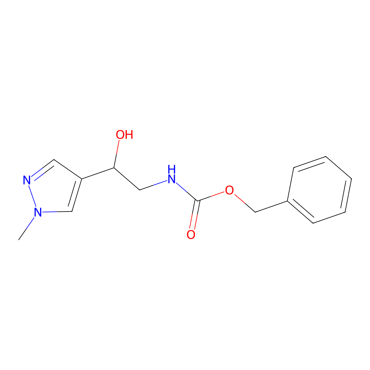 benzyl N-[2-hydroxy-2-(1-methyl-1H-pyrazol-4-yl)ethyl]carbamate molecular structure, CAS 2275160-76-2