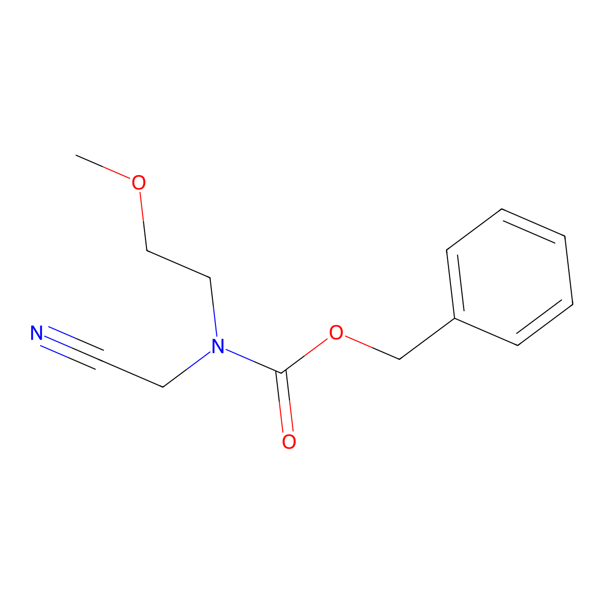 benzyl N-(cyanomethyl)-N-(2-methoxyethyl)carbamate molecular structure, CAS 2275168-04-0