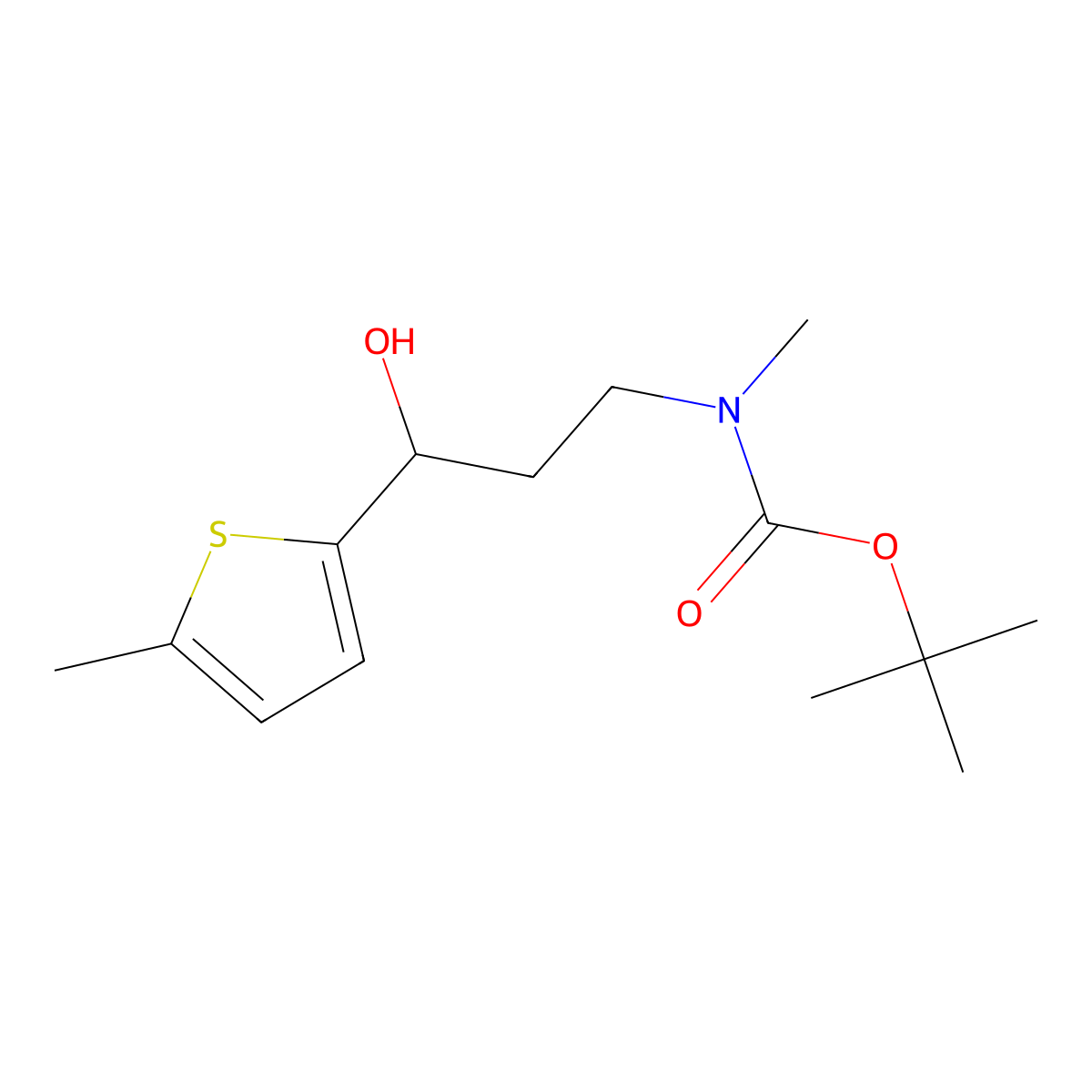 tert-butyl N-[3-hydroxy-3-(5-methylthiophen-2-yl)propyl]-N-methylcarbamate molecular structure, CAS 2275197-23-2