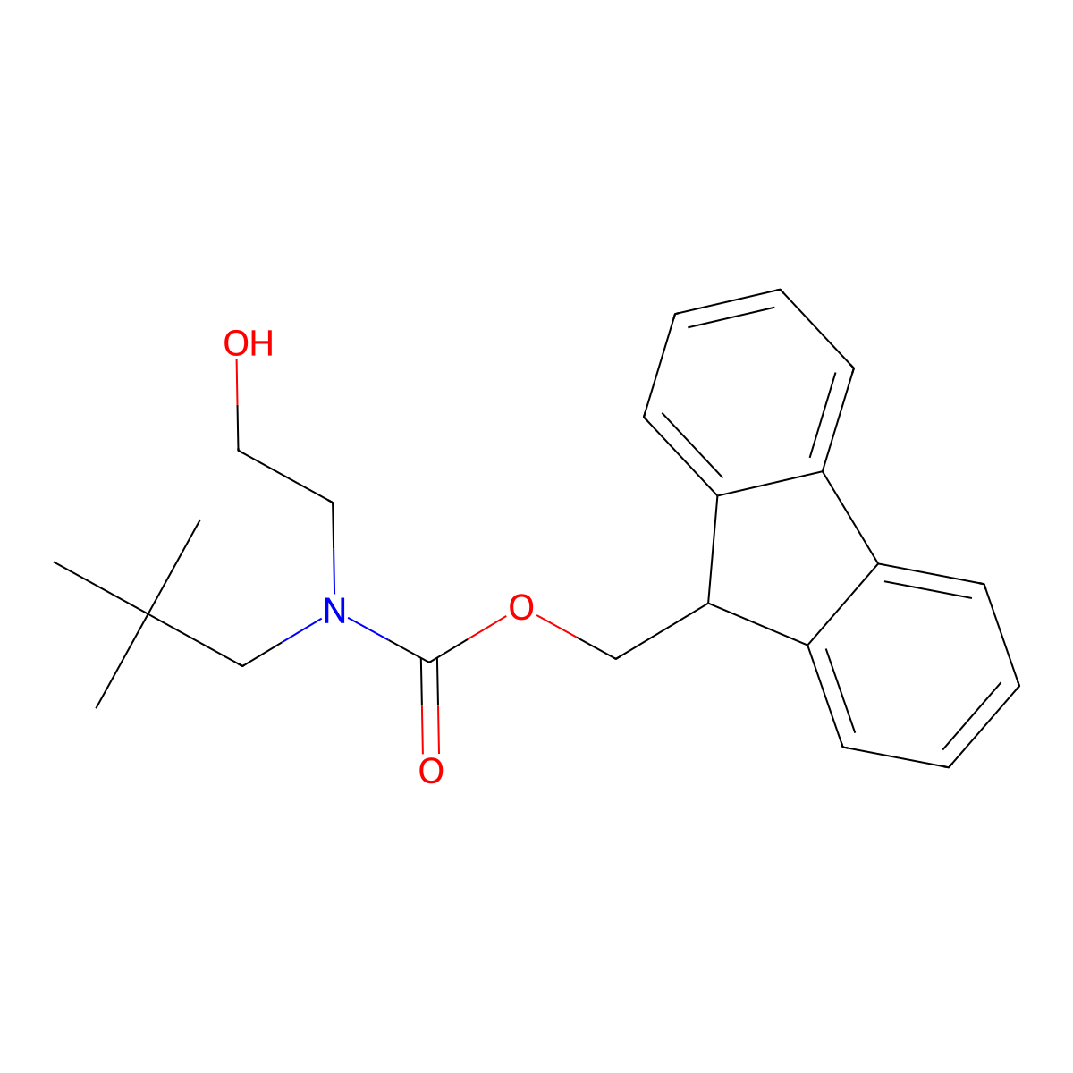 (9H-fluoren-9-yl)methyl N-(2,2-dimethylpropyl)-N-(2-hydroxyethyl)carbamate molecular structure, CAS 2275219-37-7