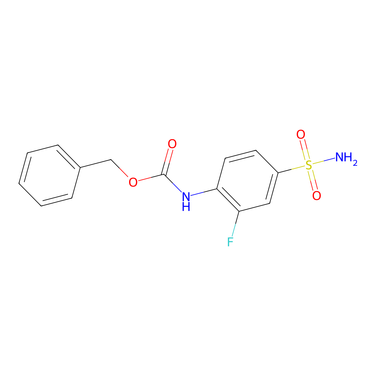 benzyl N-(2-fluoro-4-sulfamoylphenyl)carbamate molecular structure, CAS 2275230-48-1
