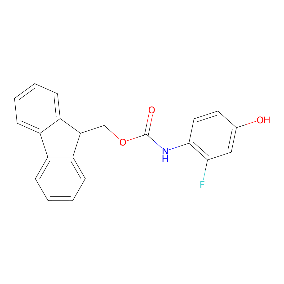 (9H-fluoren-9-yl)methyl N-(2-fluoro-4-hydroxyphenyl)carbamate molecular structure, CAS 2275255-27-9