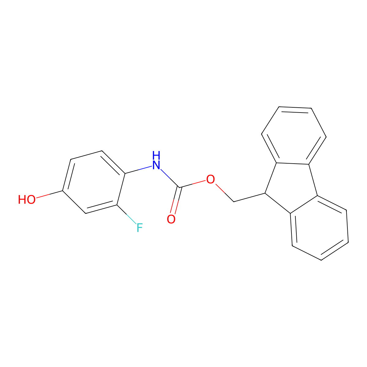 (9H-fluoren-9-yl)methyl N-(2-fluoro-4-hydroxyphenyl)carbamate molecular structure, CAS 2275255-27-9
