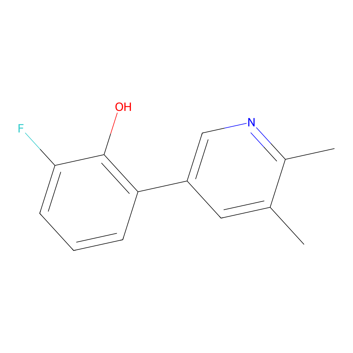 2-(5,6-Dimethyl-3-pyridinyl)-6-fluorophenol molecular structure, CAS 2275256-95-4