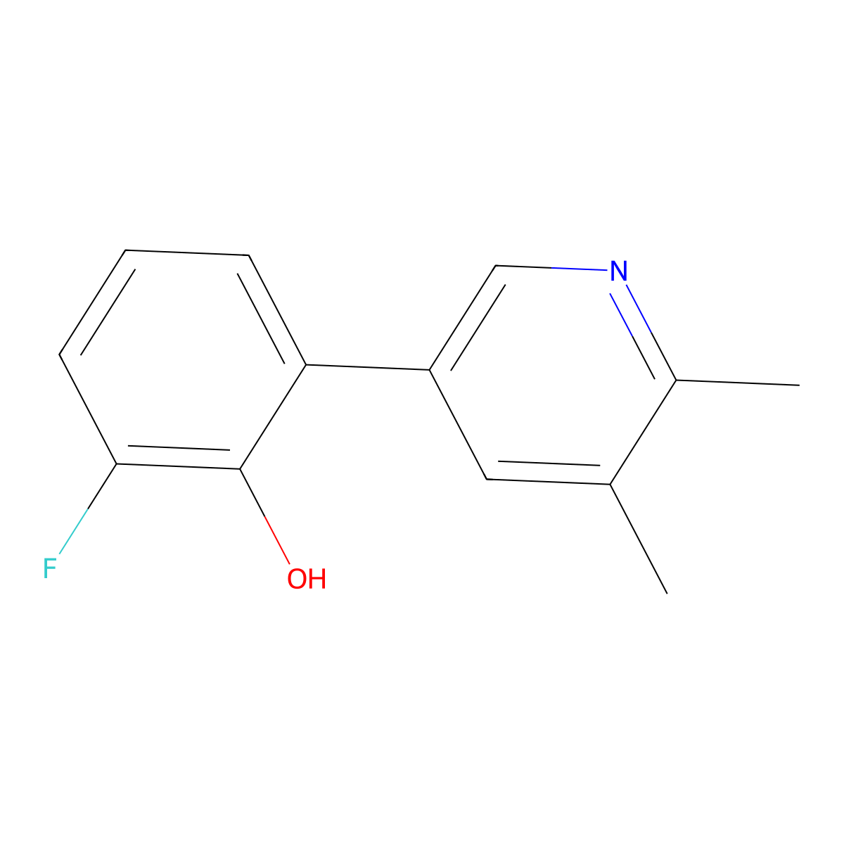 2-(5,6-Dimethyl-3-pyridinyl)-6-fluorophenol molecular structure, CAS 2275256-95-4