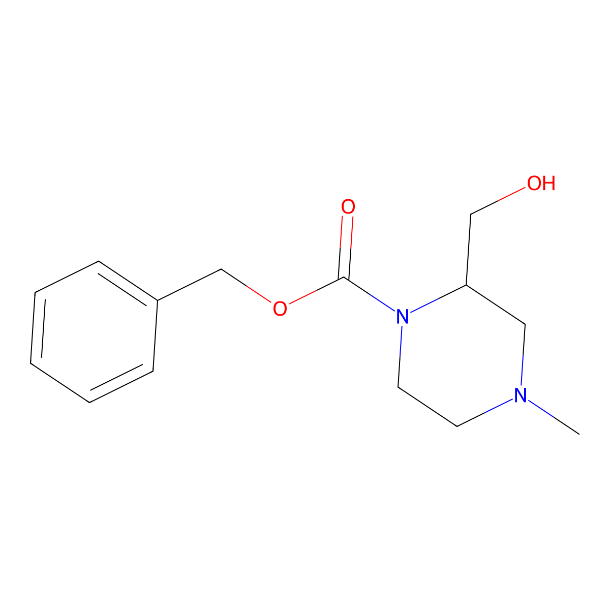 Benzyl 2-(hydroxymethyl)-4-methylpiperazine-1-carboxylate molecular structure, CAS 2275262-90-1