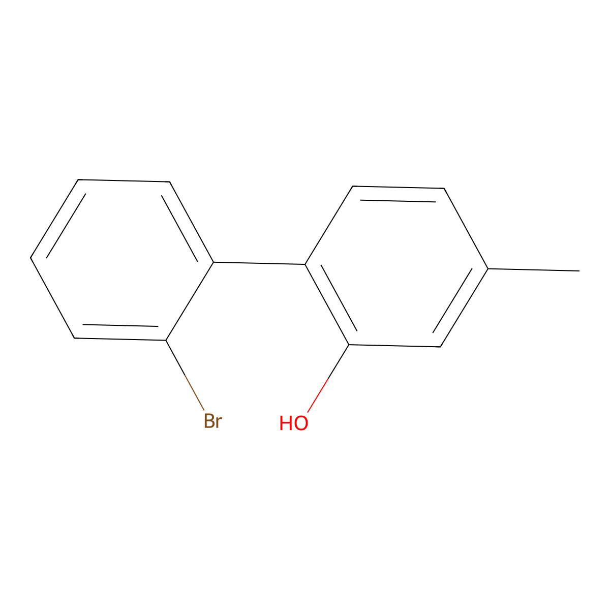 2'-Bromo-4-methyl-[1,1'-biphenyl]-2-ol molecular structure, CAS 2275286-03-6
