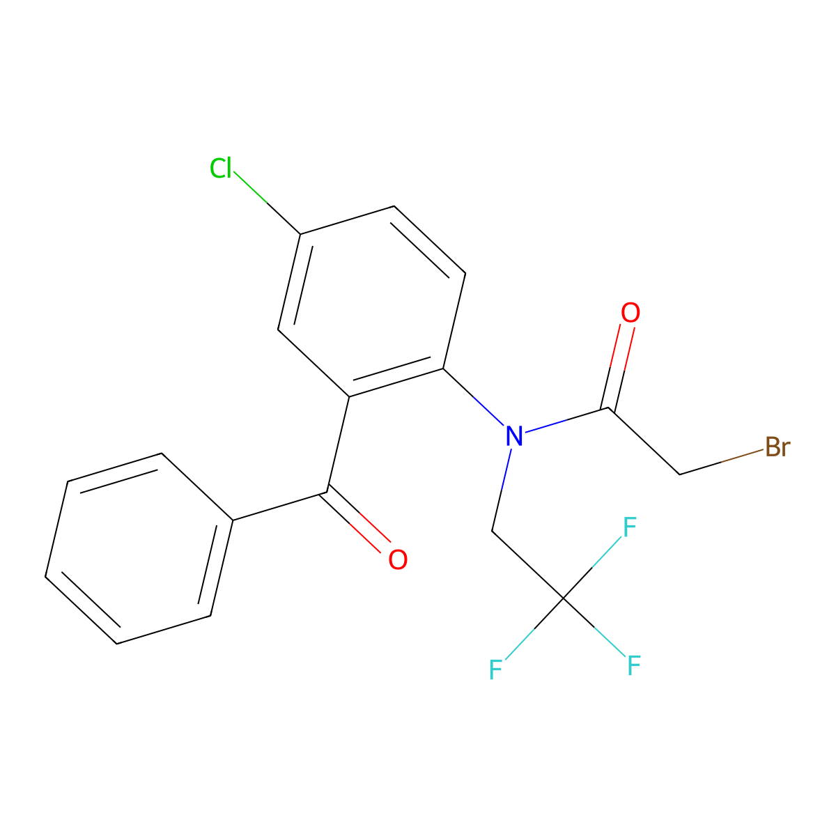 N-(2-benzoyl-4-chlorophenyl)-2-bromo-N-(2,2,2-trifluoroethyl)acetamide molecular structure, CAS 22753-81-7