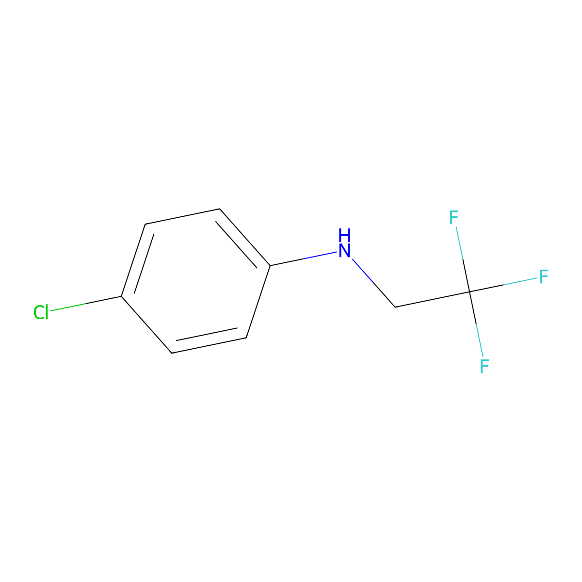 (4-Chlorophenyl) (2,2,2-trifluoroethyl)amine molecular structure, CAS 22753-82-8