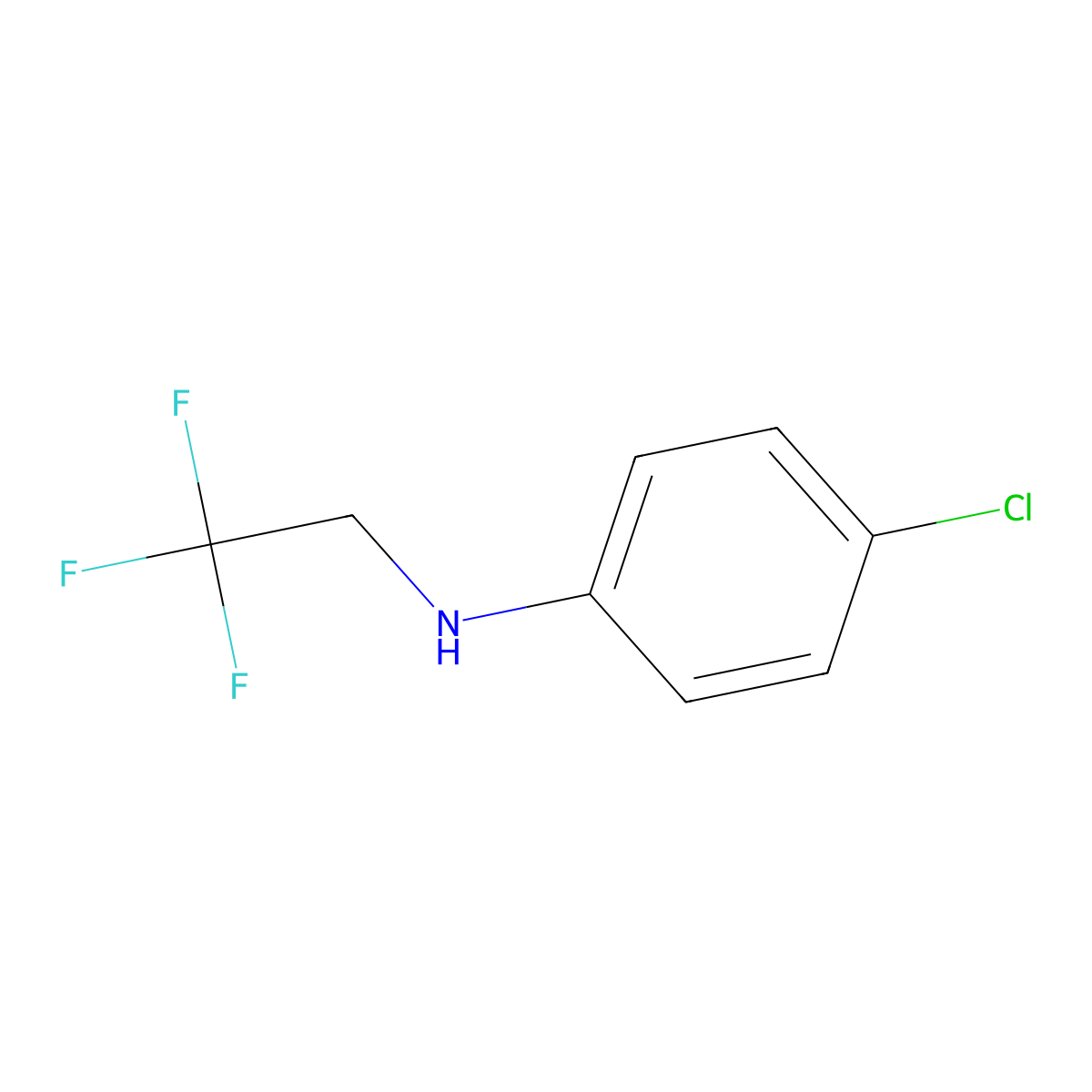 (4-Chlorophenyl) (2,2,2-trifluoroethyl)amine molecular structure, CAS 22753-82-8
