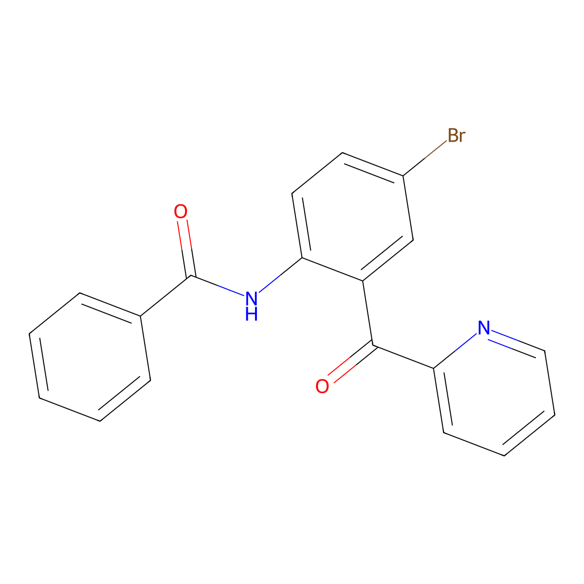 N-(4-Bromo-2-(2-pyridinylcarbonyl)phenyl)benzamide molecular structure, CAS 22753-88-4