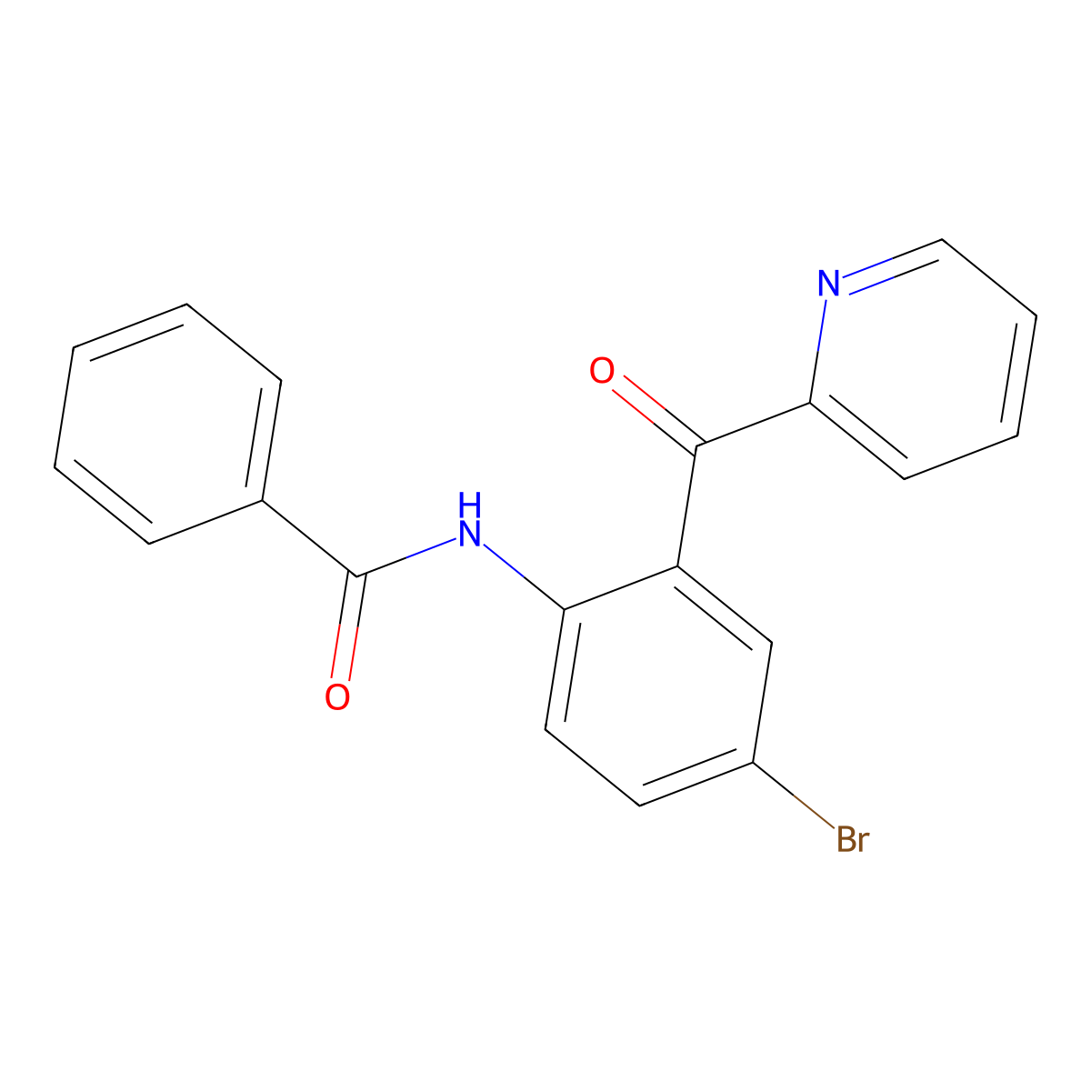 N-(4-Bromo-2-(2-pyridinylcarbonyl)phenyl)benzamide molecular structure, CAS 22753-88-4