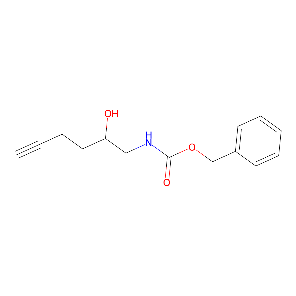benzyl N-(2-hydroxyhex-5-yn-1-yl)carbamate molecular structure, CAS 2275322-02-4