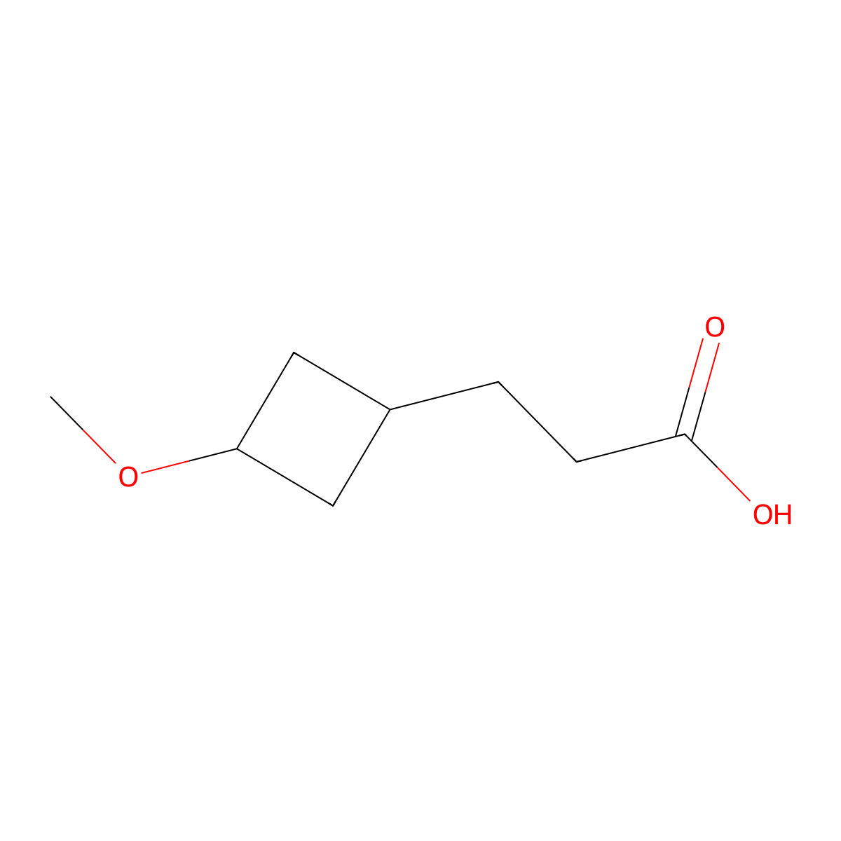 3-(3-Methoxycyclobutyl)propanoic acid molecular structure, CAS 2275326-03-7