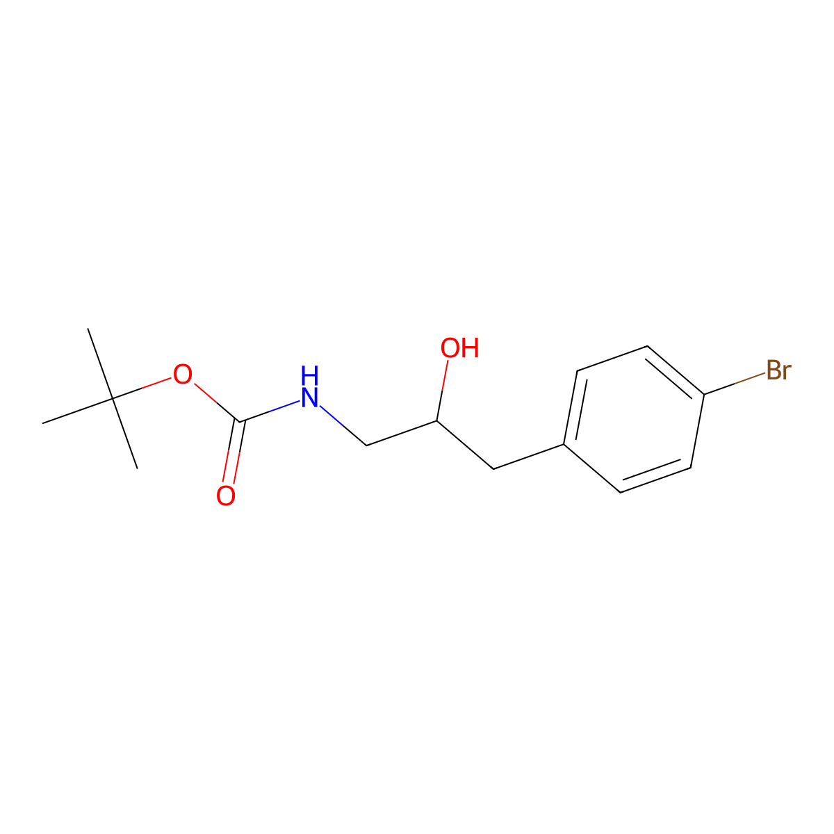 tert-butyl N-[3-(4-bromophenyl)-2-hydroxypropyl]carbamate molecular structure, CAS 2275334-10-4