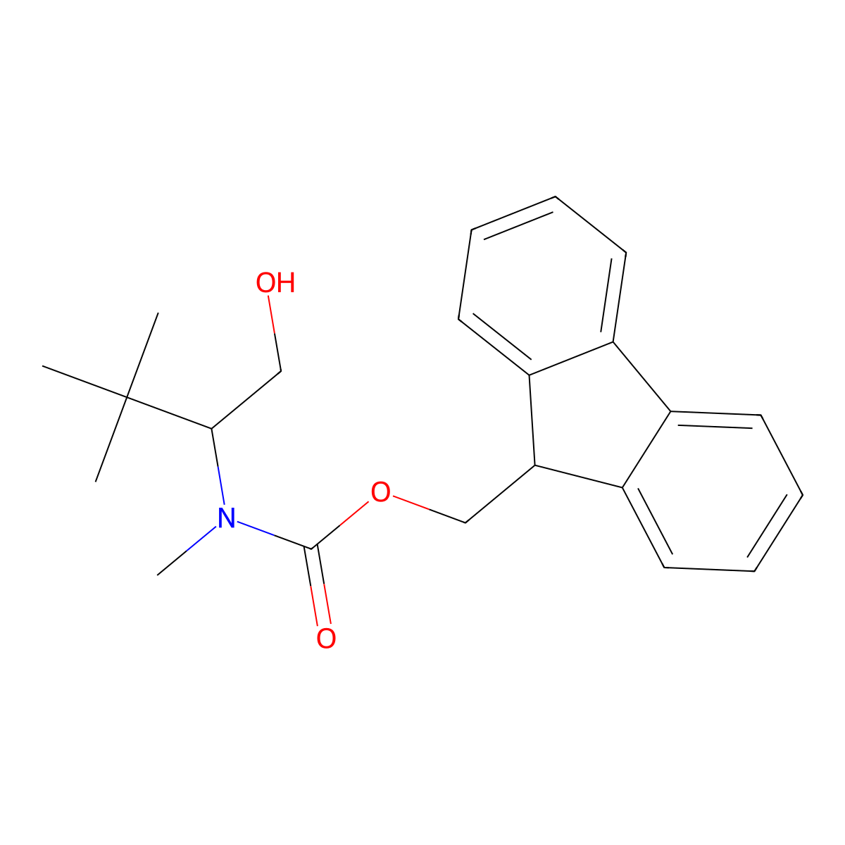(9H-fluoren-9-yl)methyl N-(1-hydroxy-3,3-dimethylbutan-2-yl)-N-methylcarbamate molecular structure, CAS 2275337-66-9