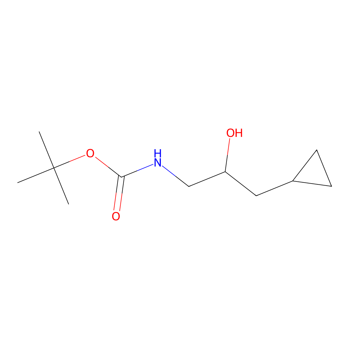 tert-butyl N-(3-cyclopropyl-2-hydroxypropyl)carbamate molecular structure, CAS 2275341-04-1