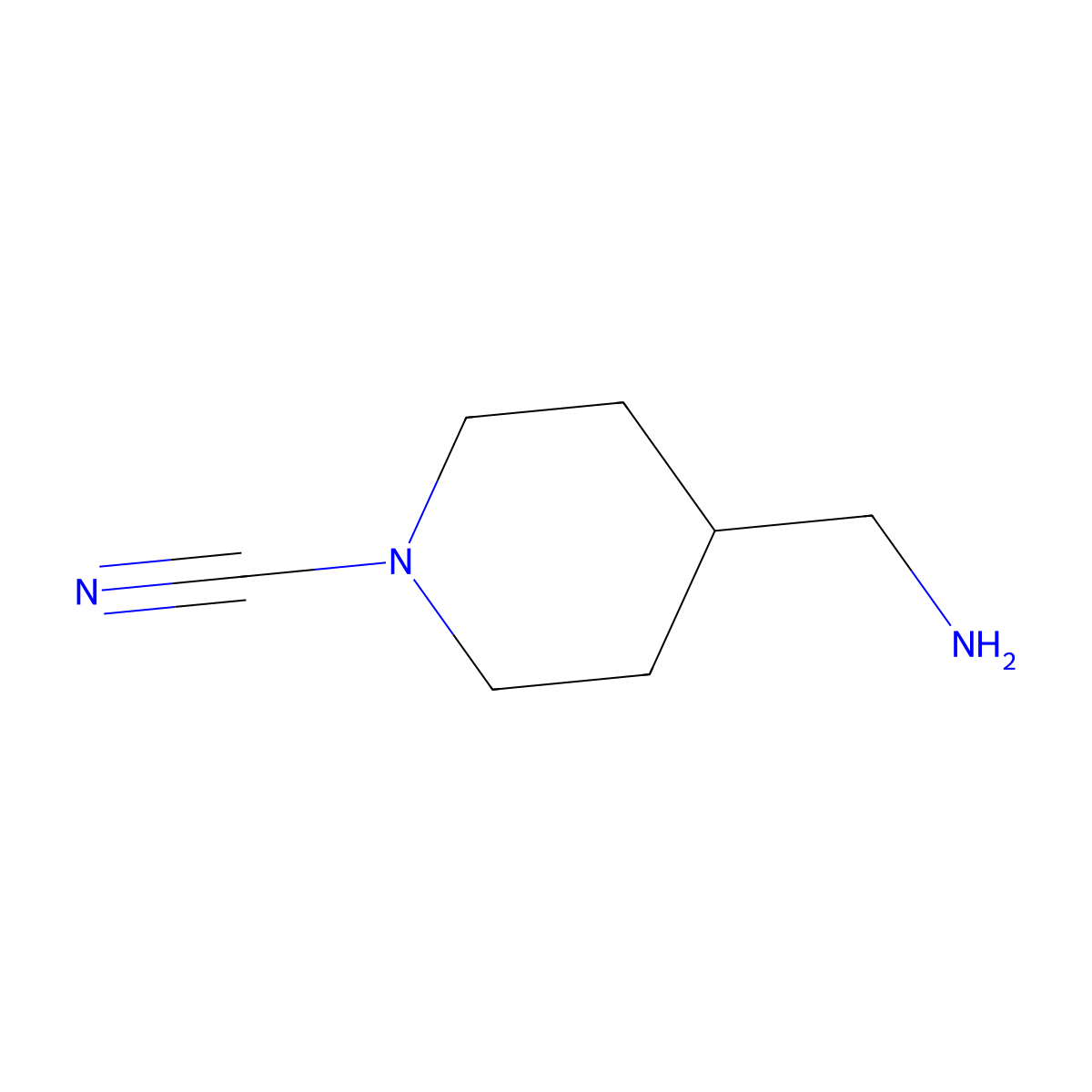 4-(Aminomethyl)piperidine-1-carbonitrile molecular structure, CAS 2275471-70-8