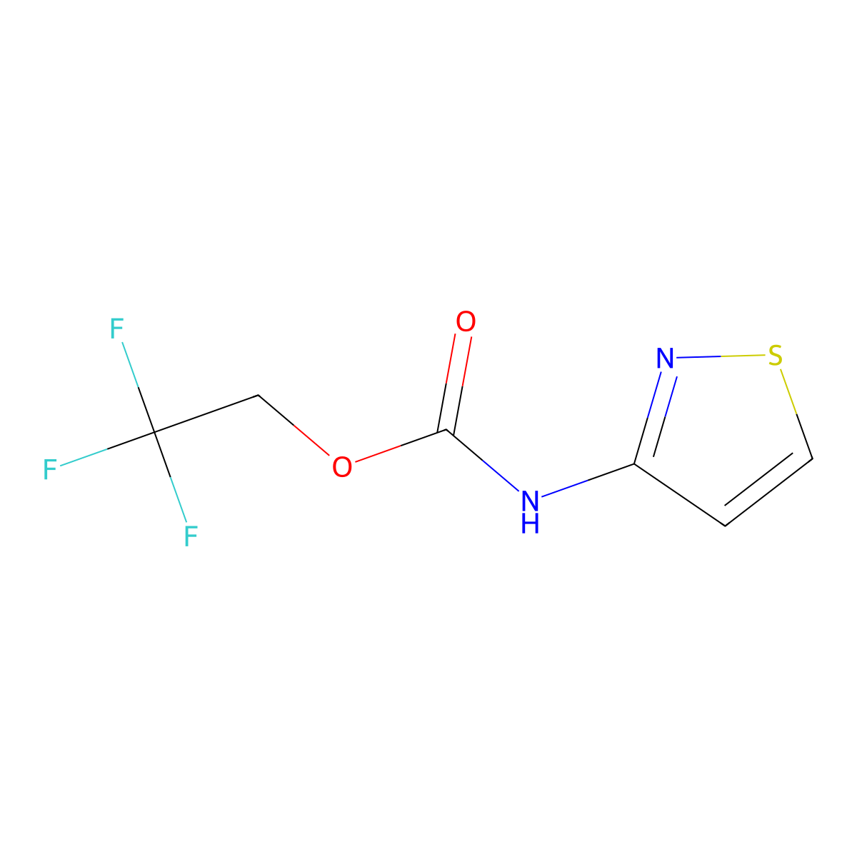 2,2,2-trifluoroethyl N-(1,2-thiazol-3-yl)carbamate molecular structure, CAS 2275475-81-3