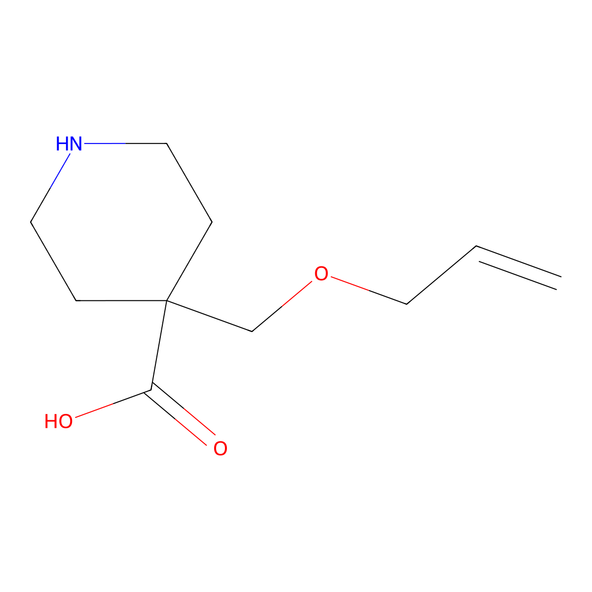 4-[(Prop-2-en-1-yloxy)methyl]piperidine-4-carboxylic acid molecular structure, CAS 2275496-58-5