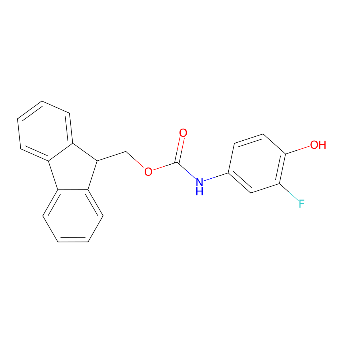 (9H-fluoren-9-yl)methyl N-(3-fluoro-4-hydroxyphenyl)carbamate molecular structure, CAS 2275512-58-6