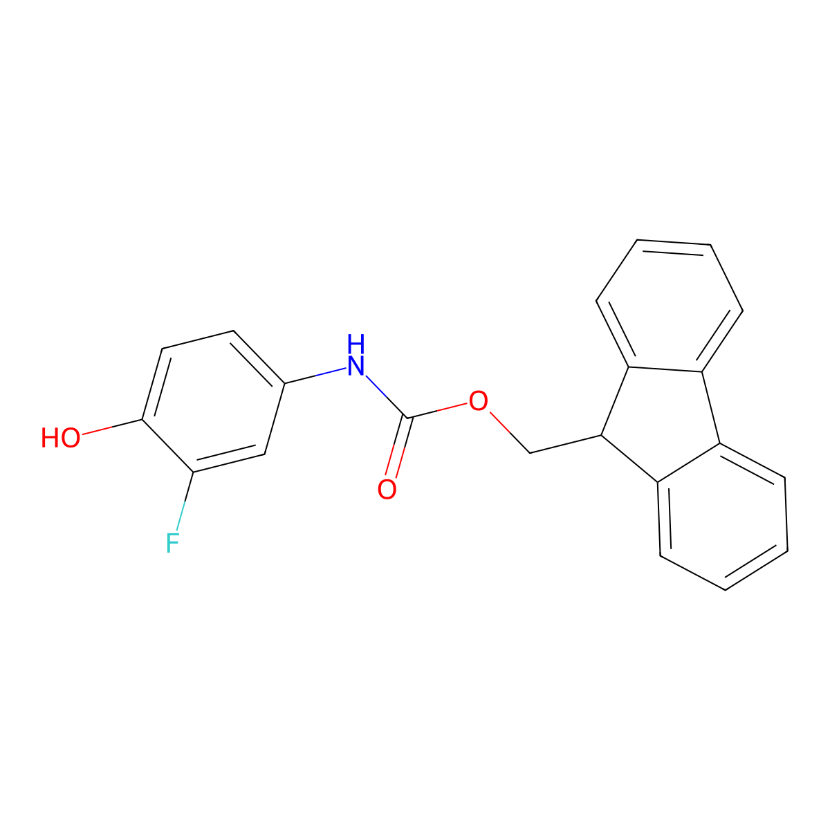 (9H-fluoren-9-yl)methyl N-(3-fluoro-4-hydroxyphenyl)carbamate molecular structure, CAS 2275512-58-6