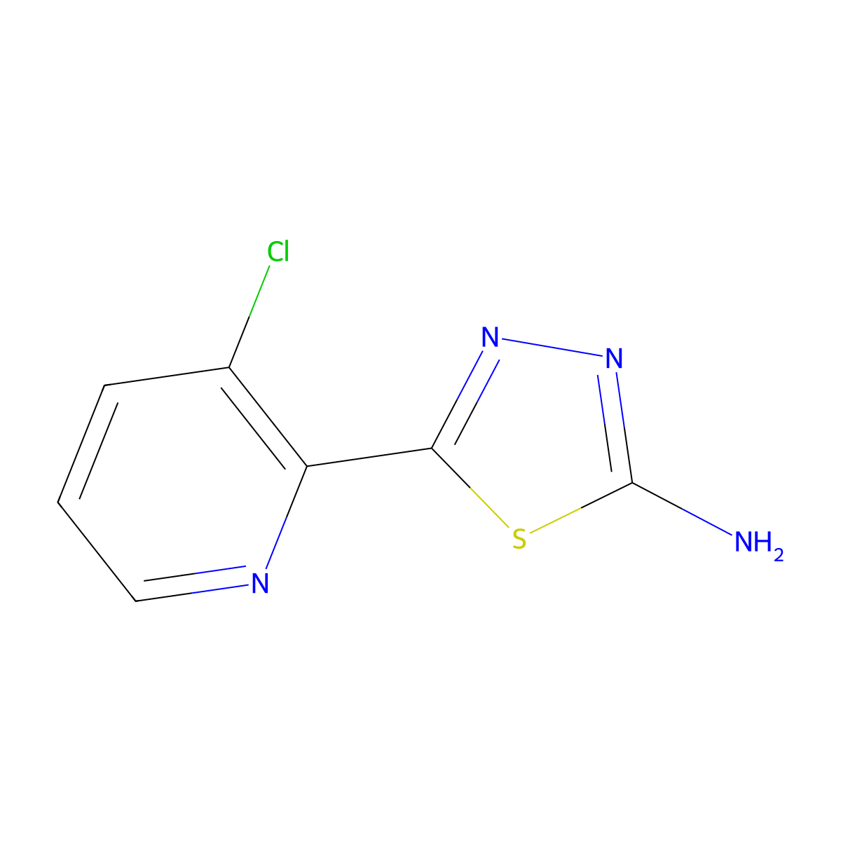 5-(3-Chloropyridin-2-yl)-1,3,4-thiadiazol-2-amine molecular structure, CAS 2275543-25-2