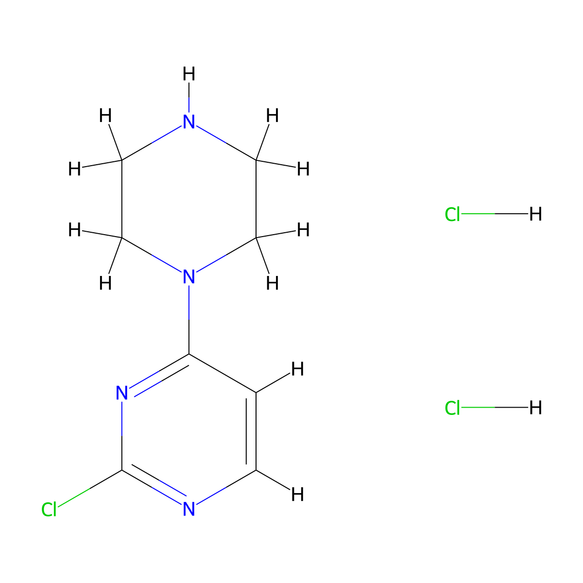 2-Chloro-4-(piperazin-1-yl)pyrimidine dihydrochloride molecular structure, CAS 2275590-29-7