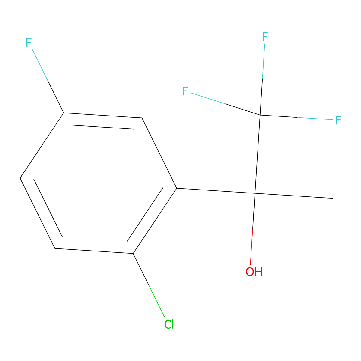 2-(2-Chloro-5-fluorophenyl)-1,1,1-trifluoropropan-2-ol molecular structure, CAS 2275626-04-3
